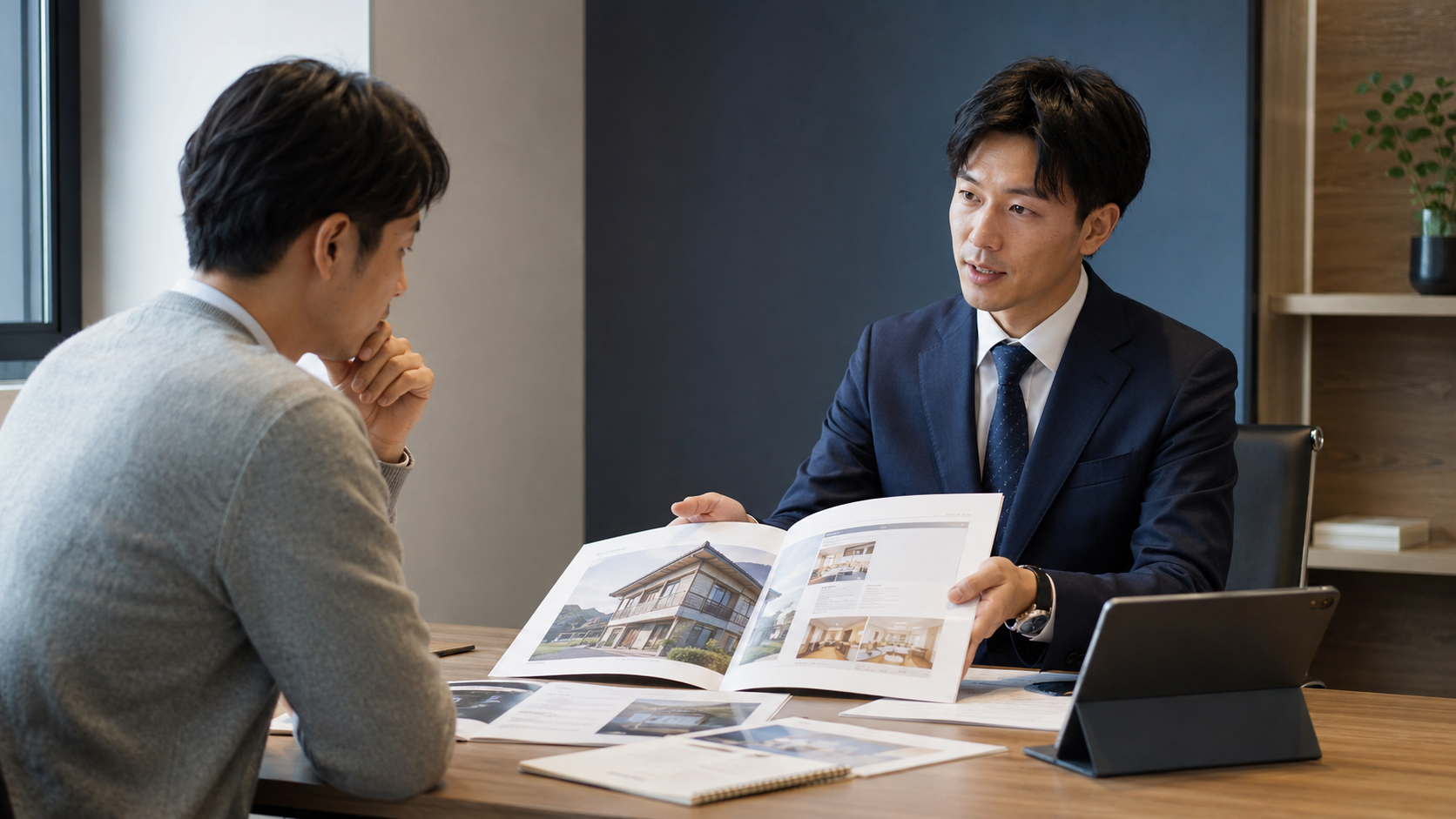 任意売却について相談する様子