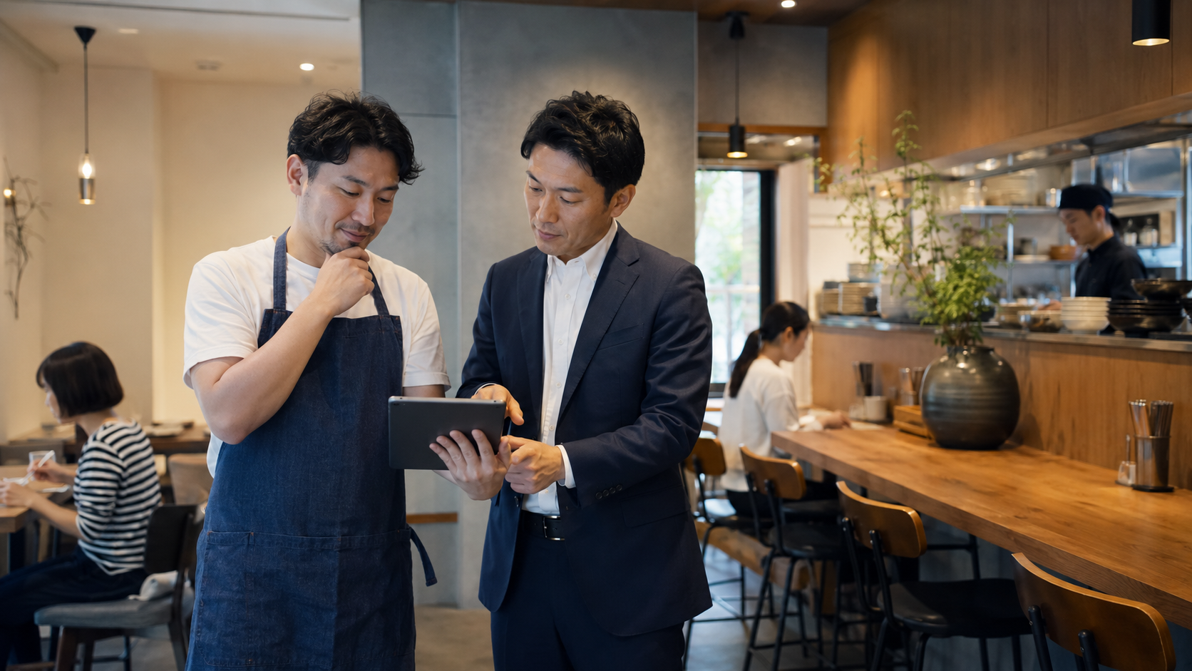 飲食店の開業後に運営状況を確認する打ち合わせ
