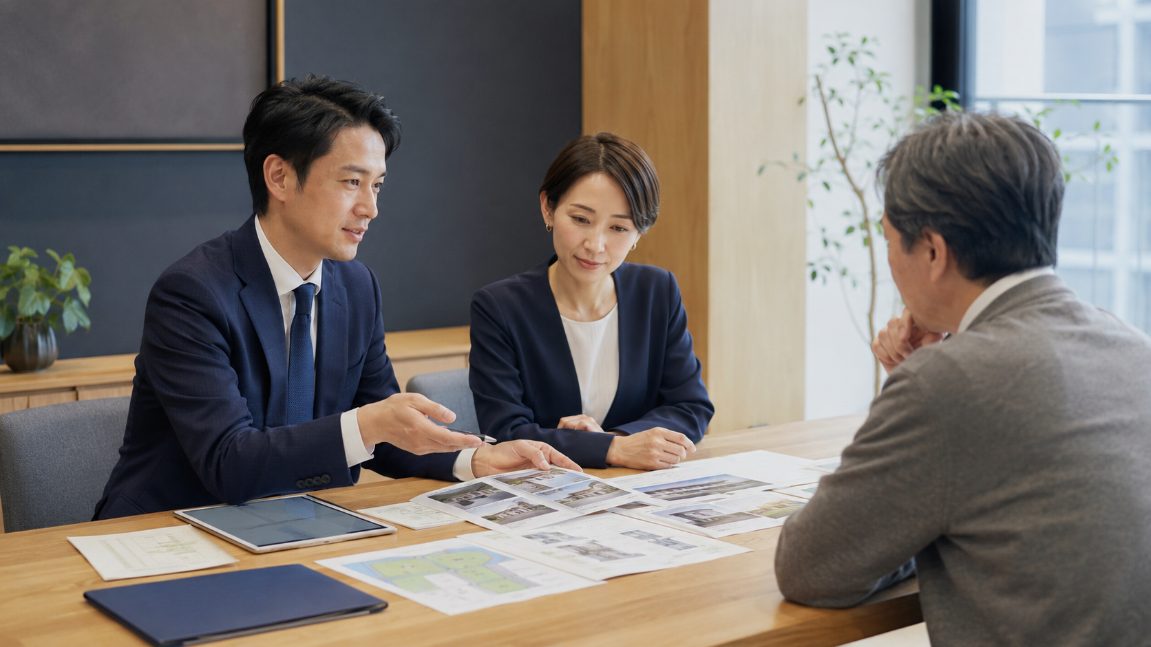会議室での不動産売却相談