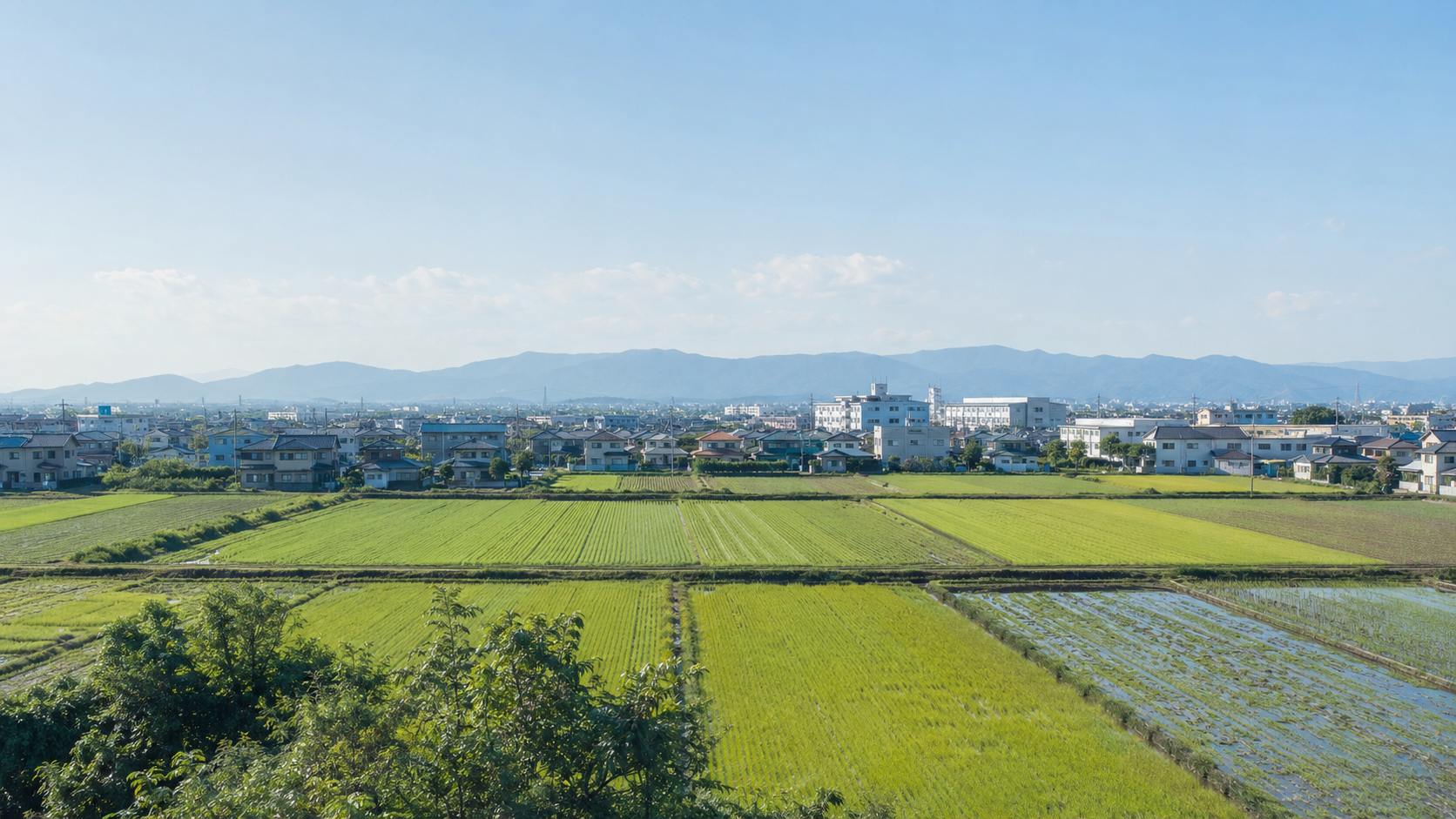広がる農地と住宅街